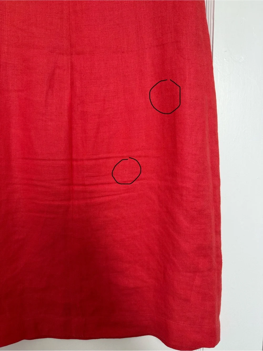 Loro Piana Coral Red Linen Dress With Side Button Detailing EU 44 - Picture 8 of 10